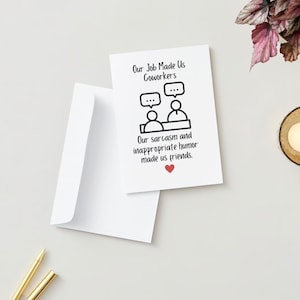 Afdrukbare kaart voor grappige collega's Kaart voor grappige vrienden Kaart voor collega die weggaat Cadeau voor collega die nieuwe baan verlaat Kaart voor werk Bestie Print At Home-kaart