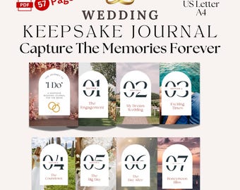 Bride Engagement Keepsake Journal, Wedding Planner (PDF)