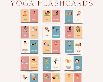 Montessori Yoga Flashcards for Kids, Poses Printable (Digital Download)