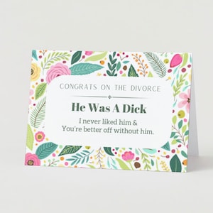 Carte de divorce à imprimer pour un ami Carte de félicitations de divorce drôle pour elle Carte de voeux de divorce heureux pour lui
