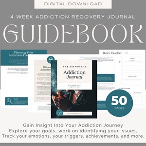 Addiction Recovery Workbook Addiction recovery For Adults Therapy Worksheets CBT  Relapse Prevention Plan Sobriety Worksheets