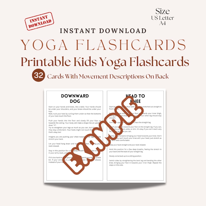 Toddler Montessori Printable Yoga Flashcards for Kids Easy Yoga ...