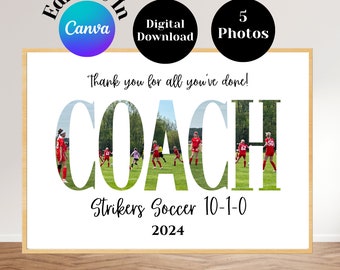 Benutzerdefinierte Coach Fotocollage Geschenk, bearbeitbare Vorlage (digitaler Download)