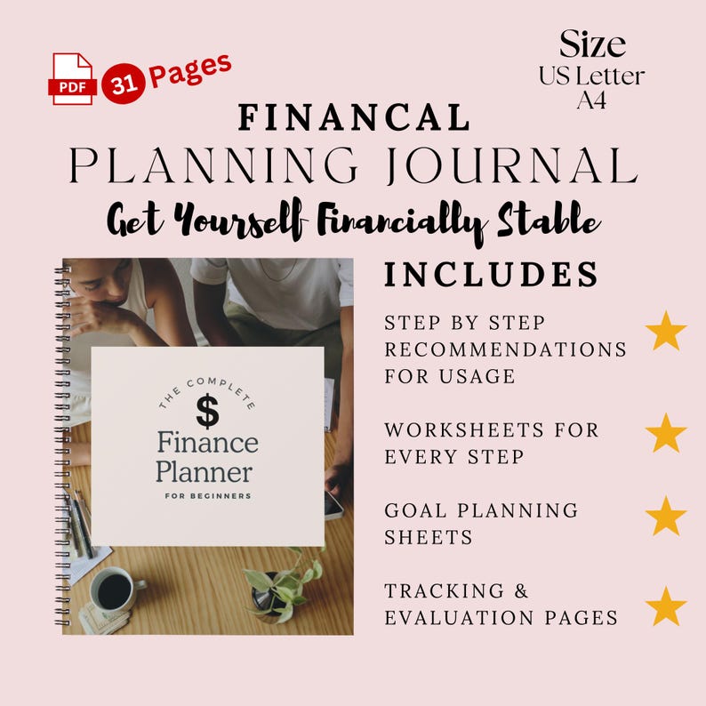 Printable Finance Planner for Beginners (PDF) - Etsy