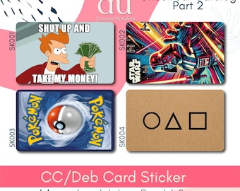 Custom Credit Card Sticker | Anime Debit Card Sticker | Vinyl Card Wrap | Waterproof Card Decal | Unique Wallet Accessory