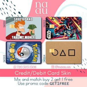 Custom Credit Card Skin | Anime Debit Card Sticker | Vinyl Card Wrap | Waterproof Card Decal | Unique Wallet Accessory Catalog PART 1