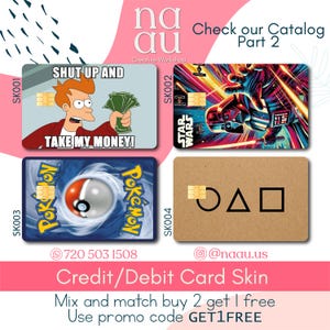 Custom Credit Card Skin | Anime Debit Card Sticker | Vinyl Card Wrap | Waterproof Card Decal | Unique Wallet Accessory Catalog PART 1