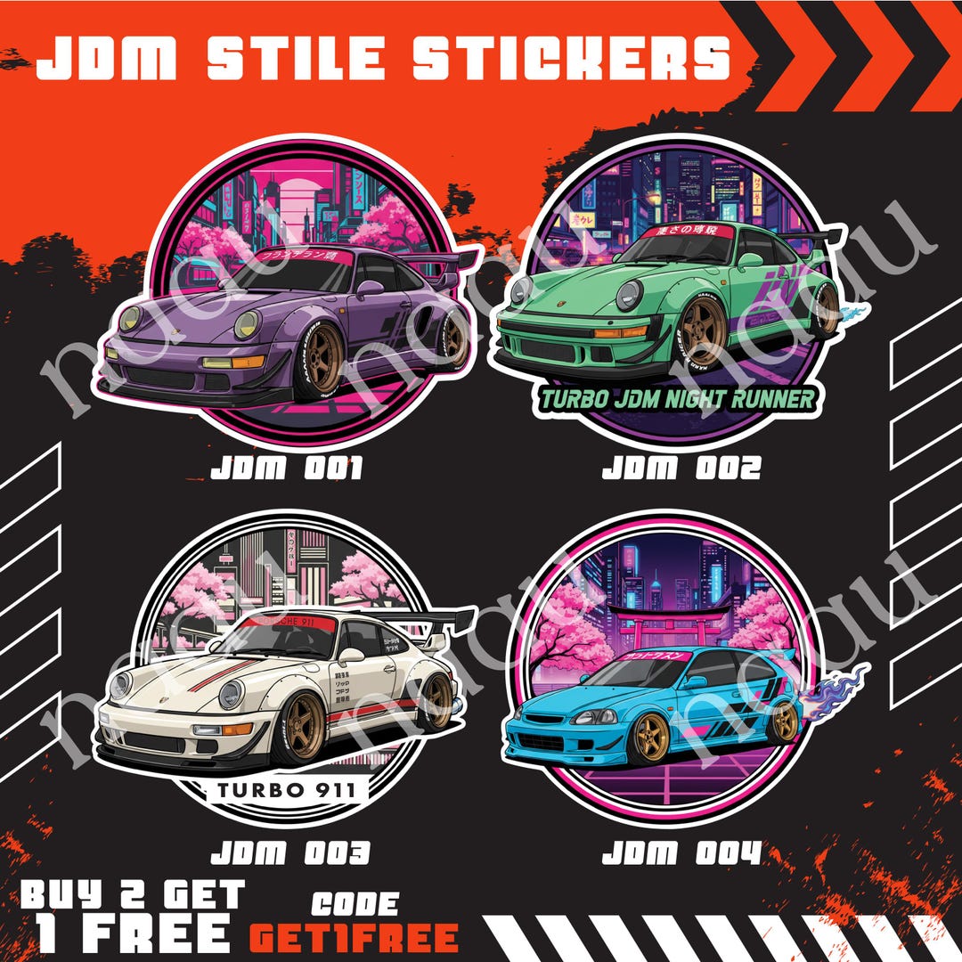Japanese Racing Decals JDM Style Stickers | Japanese Tuning Car Decals | Drift Racing Vinyl ...