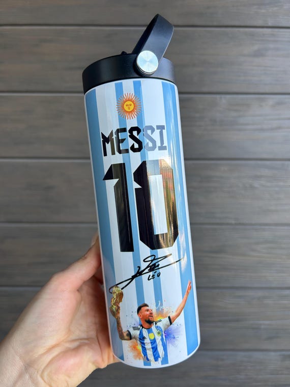 Botella personalizada Messi – Dragon ball Z | Regalo Único | Botella Reutilizable Acero Inoxidable | Ideal para Regalos
