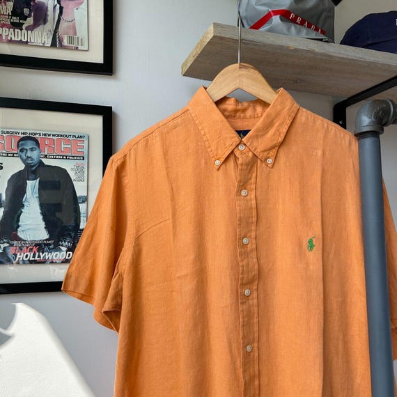 orange ralph lauren dress shirt Ralph Lauren Black Label Silk Long Sleeve Dress Shirt - Orange Dress Shirts,  Clothing - WRLBL104143