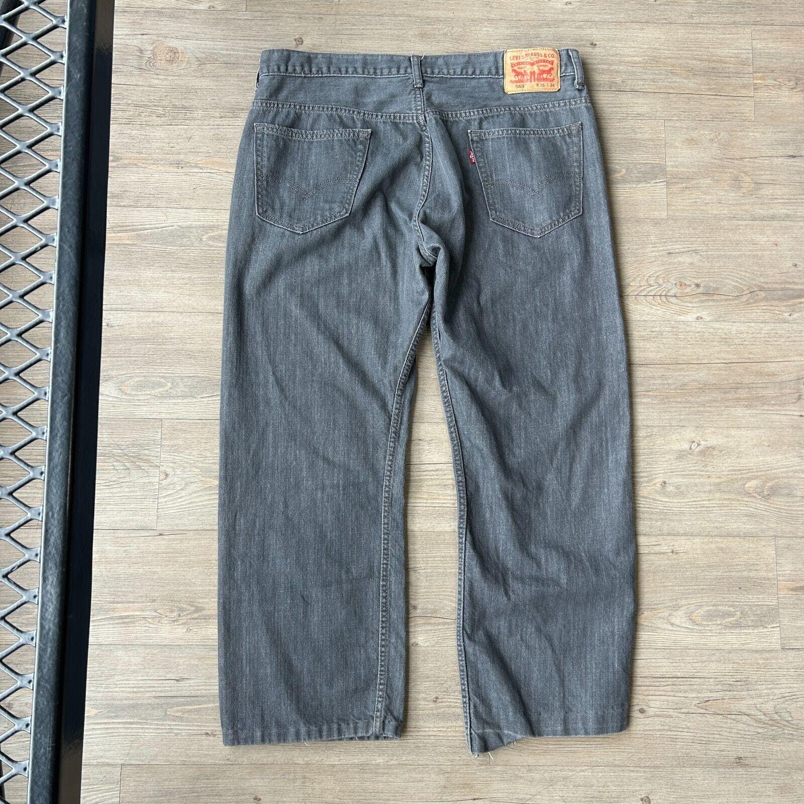 VINTAGE | Levis 569 Gray Loose Fit Jeans Pants Sz W36 L30 - Etsy