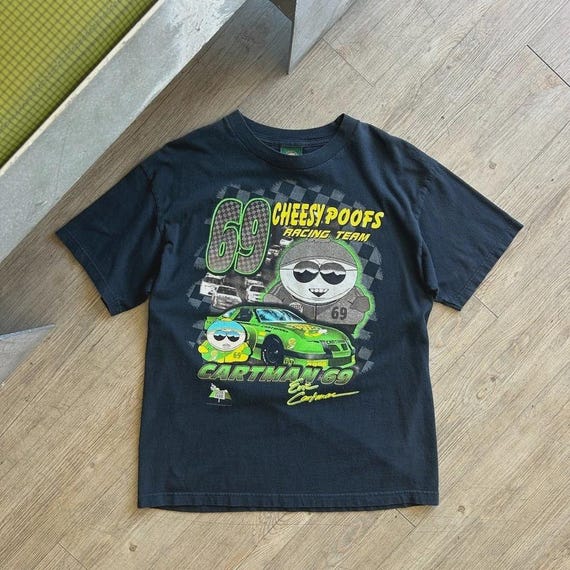 VINTAGE 90s | South Park Cartman 69 Cheesy Poofs Racing Team T