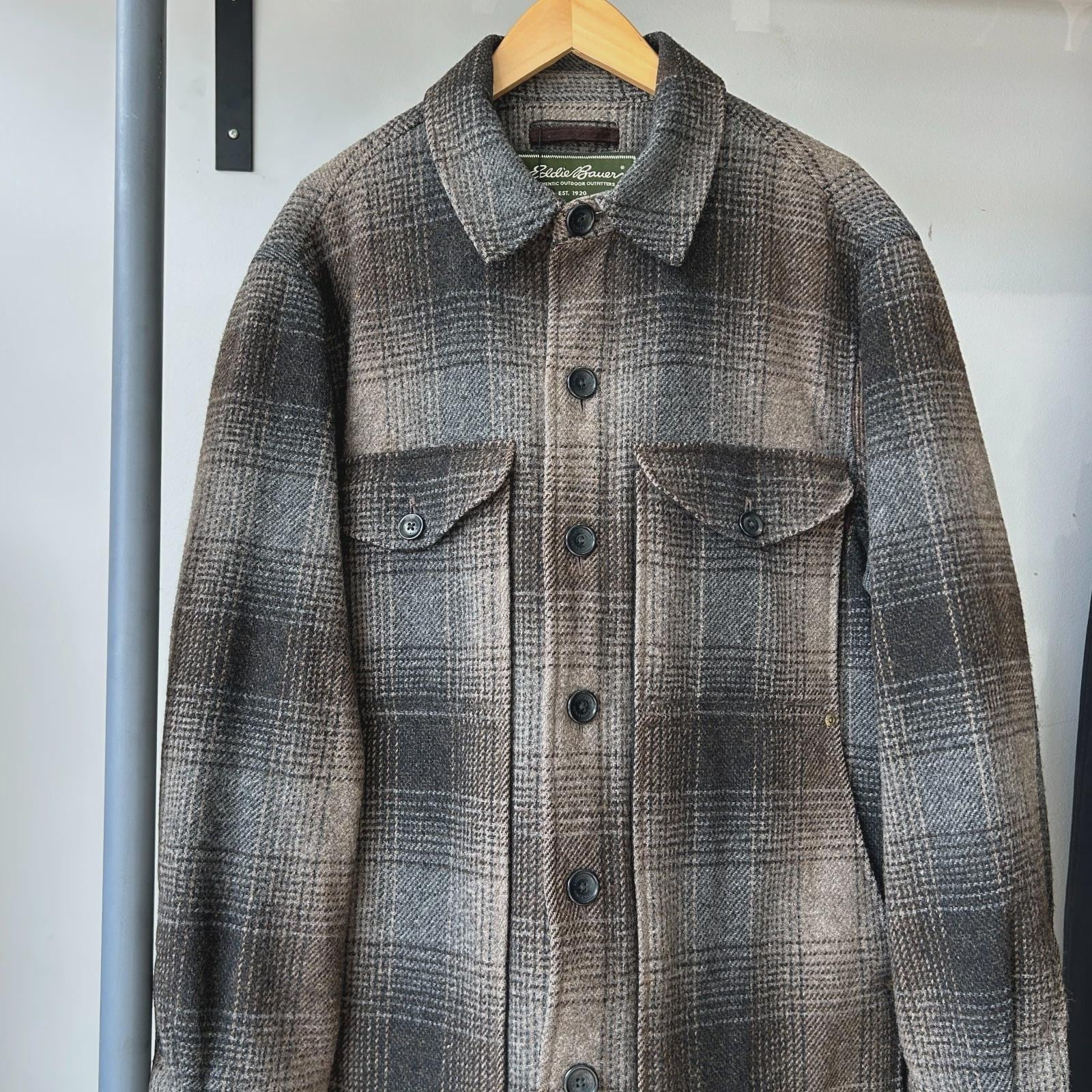 VINTAGE | Eddie Bauer Ombre Shadow Plaid Wool Nylon Field Jacket