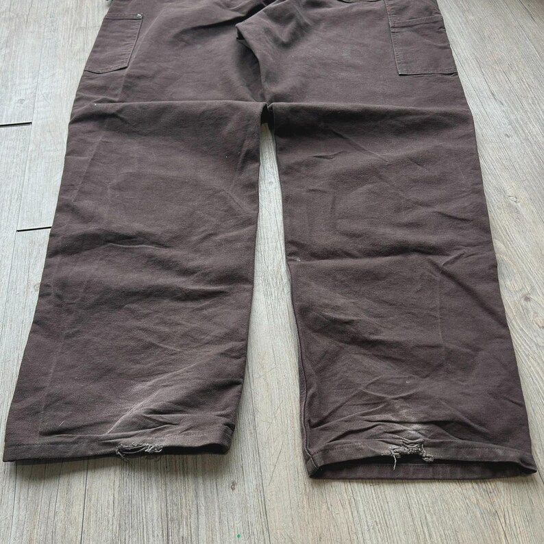 VINTAGE | Carhartt Chocolate Brown Double Knees Workwear Pants sz W40 L34 image 5