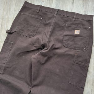 VINTAGE | Carhartt Chocolate Brown Double Knees Workwear Pants sz W40 L34 image 4