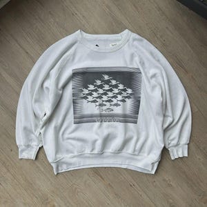 VINTAGE 80s 90s | MC Escher Sky And Water Canada Crewneck Sweater sz XL