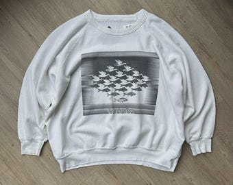 VINTAGE 80s 90s | MC Escher Sky And Water Canada Crewneck Sweater sz XL