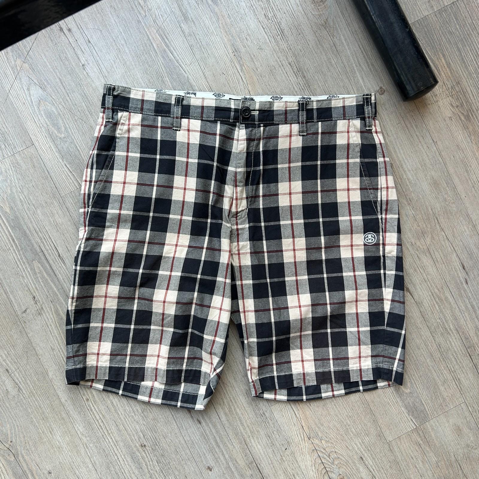 VINTAGE | Stussy Workgear X Dickies Plaid Shorts Sz W34 - Etsy