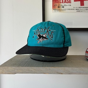 VINTAGE 90s | San Jose Sharks The Game Hockey Snapback HAT sz OS