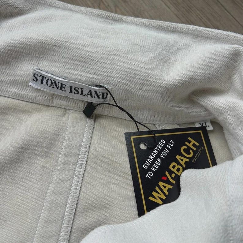 VINTAGE | 1987 S/S Stone Island 1/4 Zip Hooded Sweater sz XL image 3