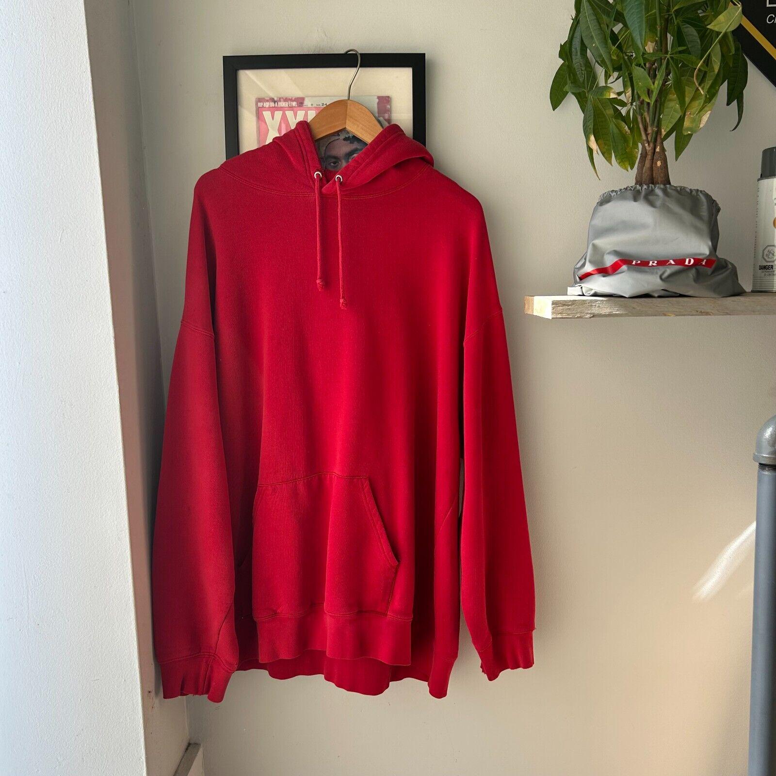 VINTAGE 90s St Johns Bay Blank Red Hoodie Sweater sz XXLT Mens