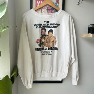 VINTAGE 80s | World Middleweight Championship Boxing Light Sweater sz M Adult