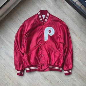 ANCIENNE années 80 | Blouson aviateur pour débutants en nylon MLB des Phillies de Philadelphie, taille M