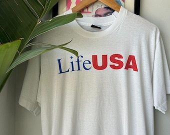 VINTAGE 80s 90s | Life USA T-shirt Sz M - Etsy