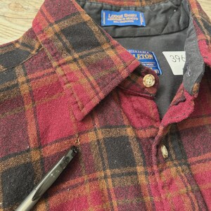 VINTAGE | Pendleton Plaid Wool Flannel Button Down Shirt sz L image 5