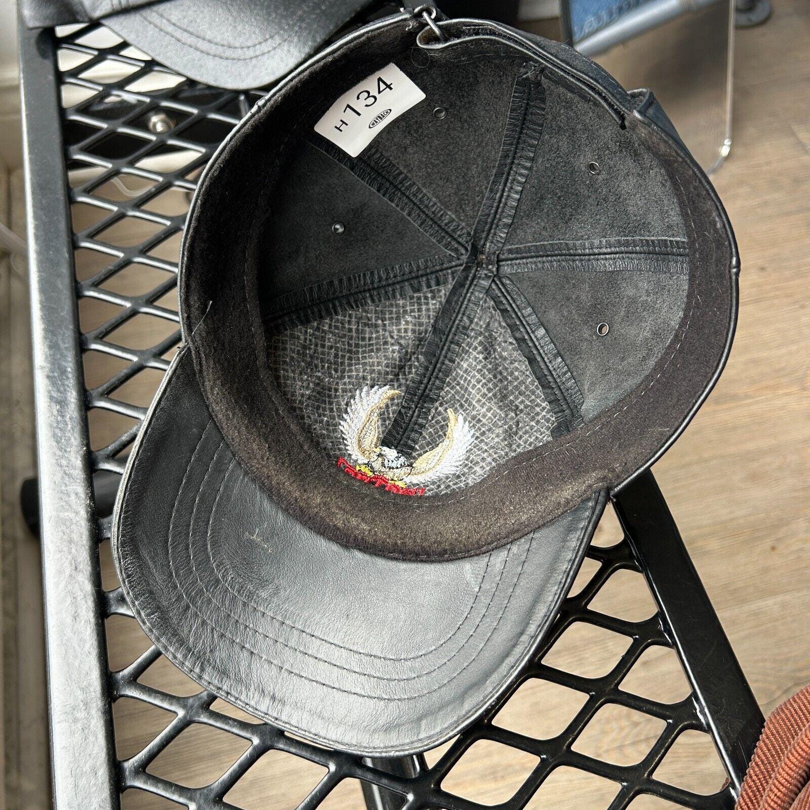 VINTAGE | Harley Davidson Leather Biker Cap HAT Sz OS - Etsy