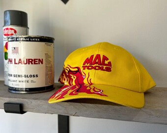 VINTAGE | Mac Tools Flames Snapback HAT sz OS