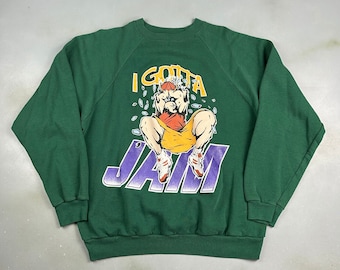 VINTAGE 90s I Gotta Jam Basketball Graphic Crewneck Sweater sz Large Adult