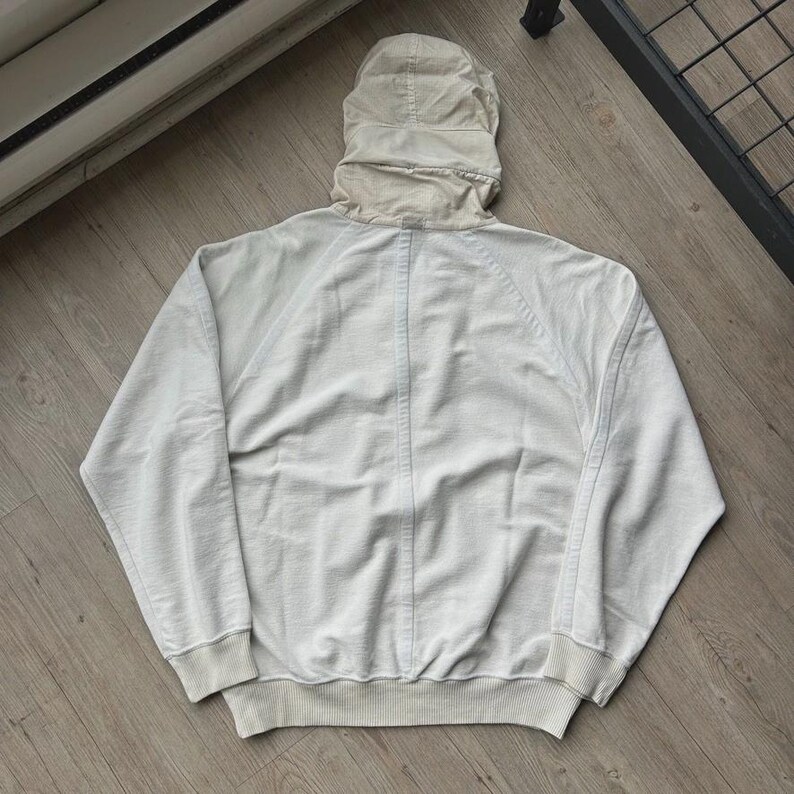 VINTAGE | 1987 S/S Stone Island 1/4 Zip Hooded Sweater sz XL image 5