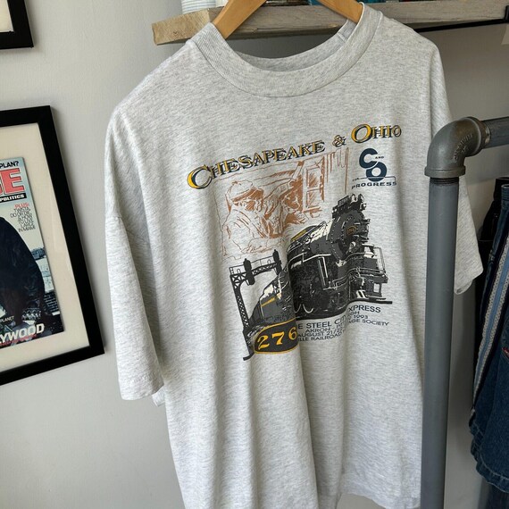 VINTAGE 90s | The Steel City Express Train T-Shirt sz XL Adult View 3