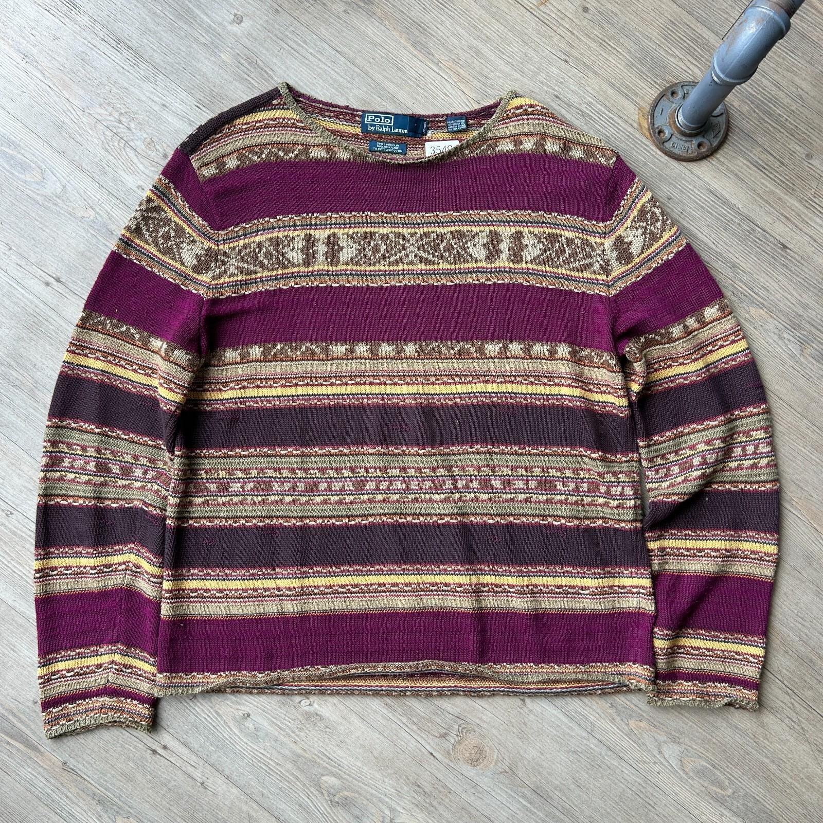 トップス 90s POLO RALPH LAUREN silk linen sweater VINTAGE | Ralph Lauren Polo Striped Linen/ Silk Knit Sweater