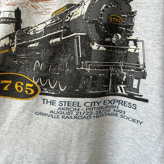 VINTAGE 90s | The Steel City Express Train T-Shirt sz XL Adult View 4