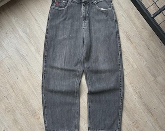 VINTAGE | Exhaust Faded Thrahed Black Baggy Denim Pants sz W34 L30