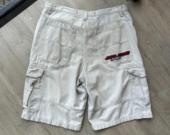 Vintage 1990s JNCO Jeans Baggy Cargo Shorts Size 32 / Rare Vintage