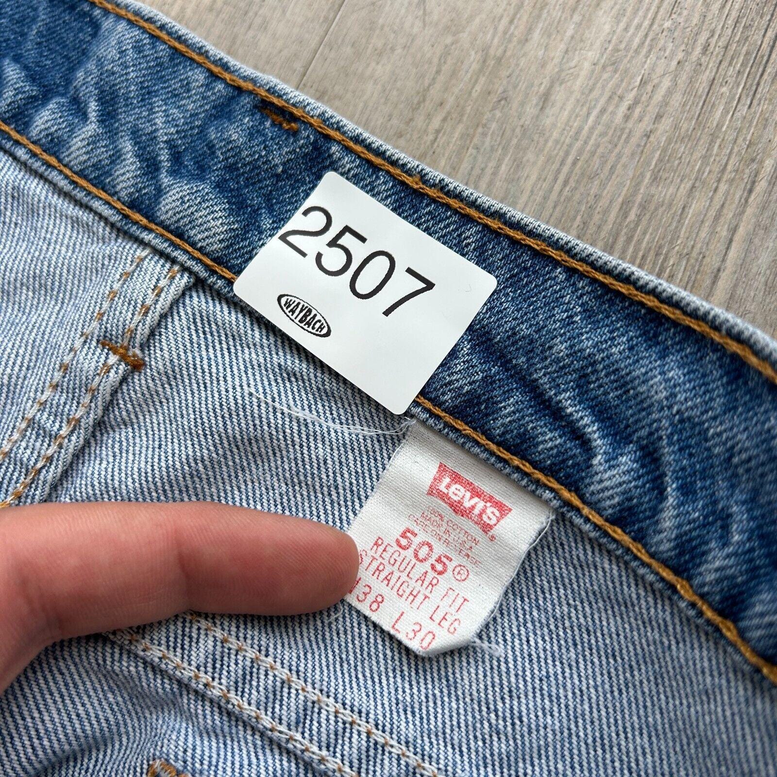 VINTAGE 80s | LEVI'S 505 Faded Blue Denim Jeans Pants Sz W36 L30