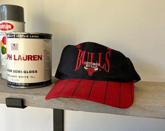 VINTAGE 90s | Chicago Bulls The Game Pinstriped Snapback Limited HAT sz OS