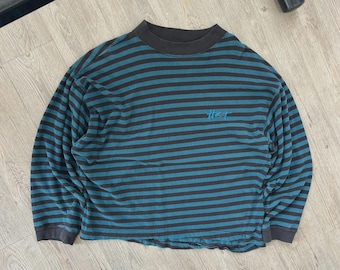 VINTAGE | Heet Sportswear Surf Style Striped Long Sleeve T-Shirt sz M