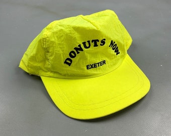 VINTAGE 90s | Donuts Now Yellow Nylon Snapback Hat One Size Adult