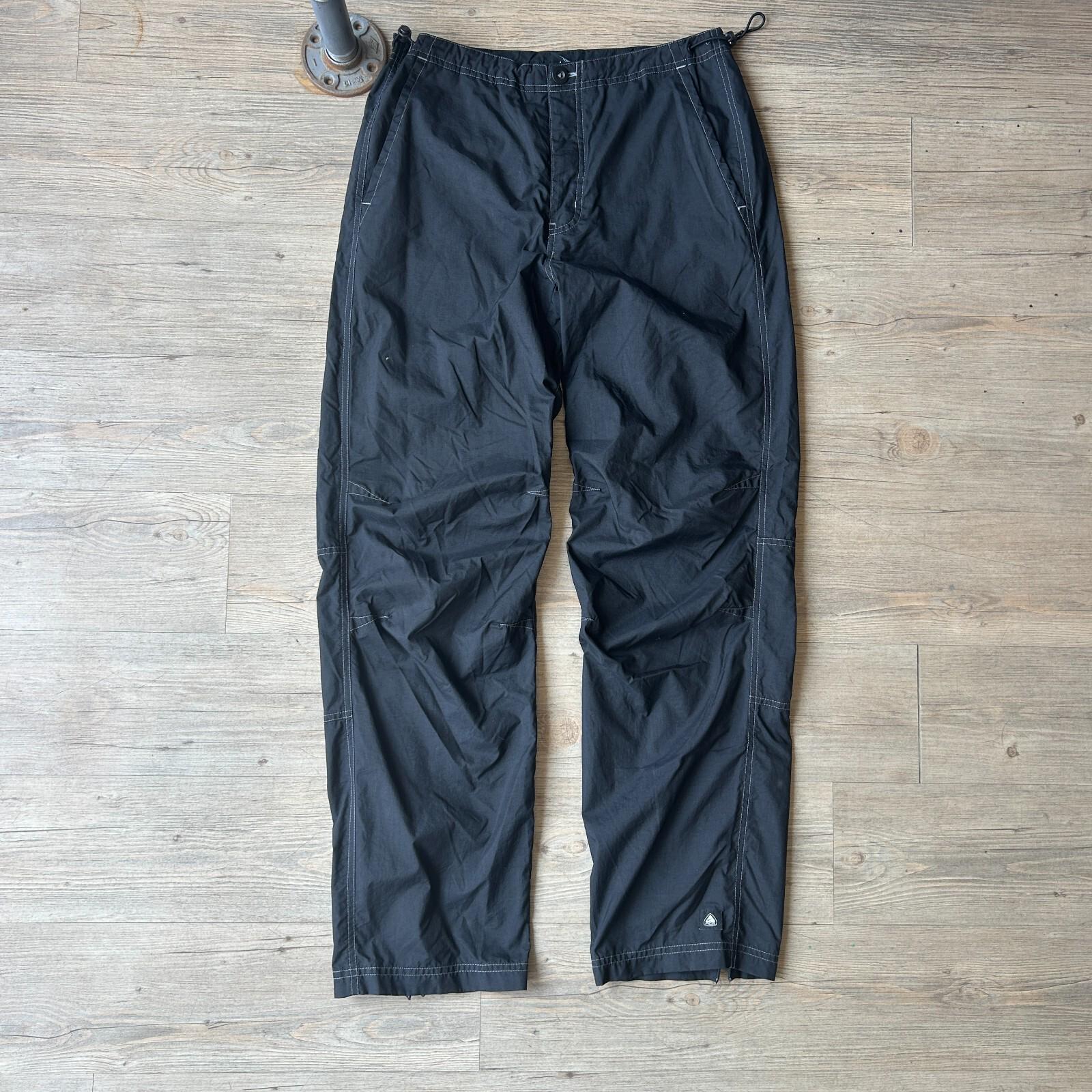 パンツ archive grunge nike ribbon nylon pants Vintage Nike Track Pants Black with Red Logo Nylon Zip Ankle