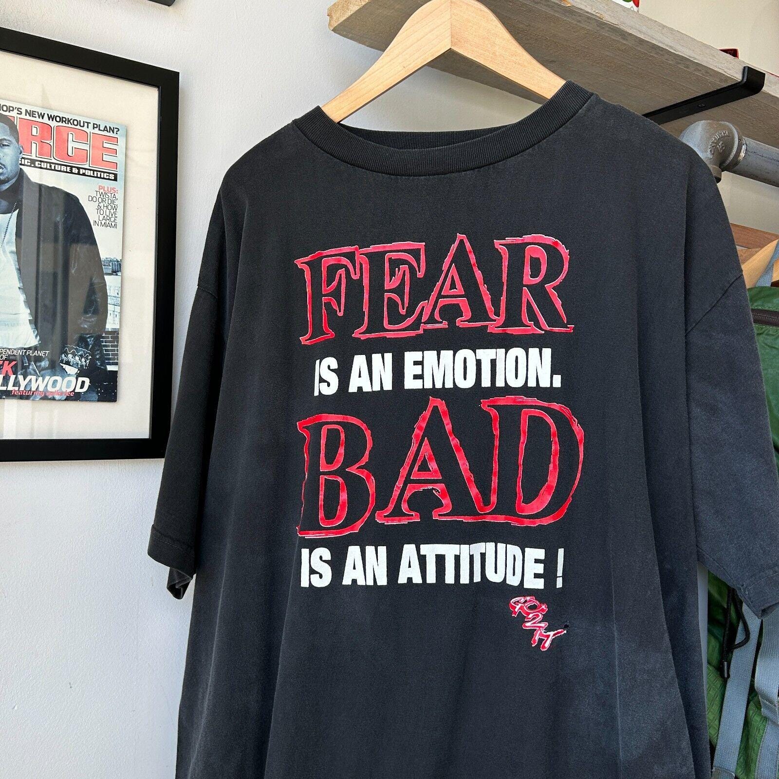 T-shirt Vintage No Fear – Homme, Taille L, Blanc, Imprimé Graphique Années 90 (occasion, Parfait état)