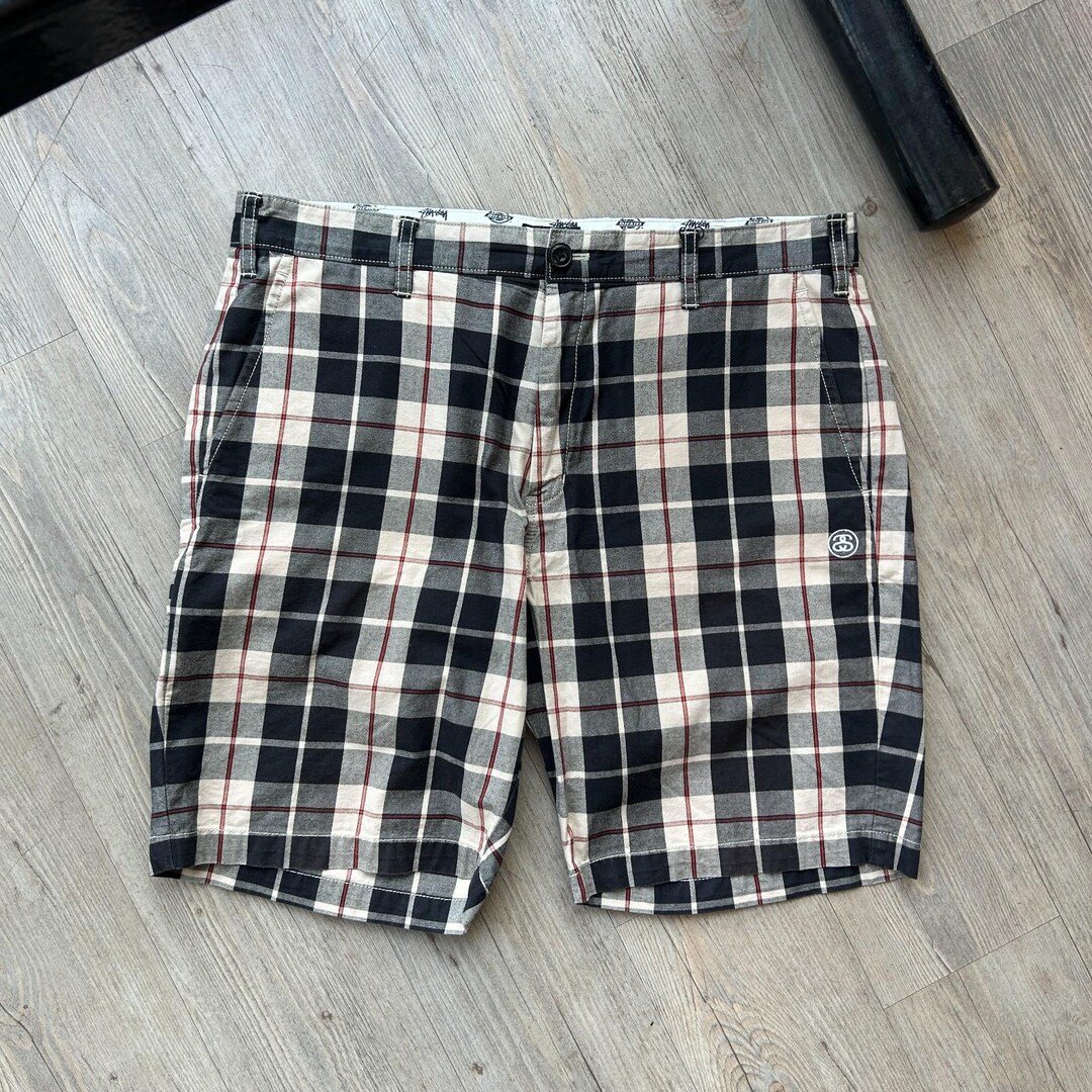 パンツ 80s stussy plaid shorts 80s Stussy Plaid Shorts - blue room