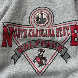 VINTAGE 90s | North Carolina State Wolf Pack University Crewneck Sweater sz S image 3