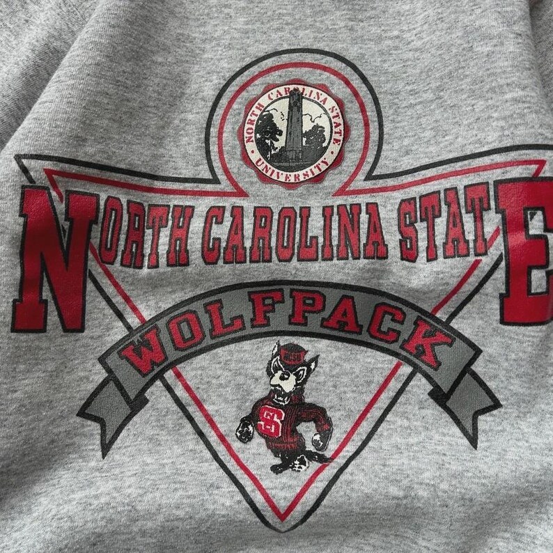 VINTAGE 90s | North Carolina State Wolf Pack University Crewneck Sweater sz S image 3