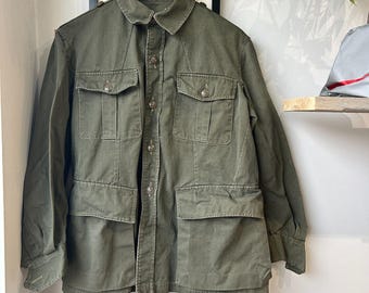 VINTAGE | Military Army Fatigue Combat Button Down Shirt Jacket sz L