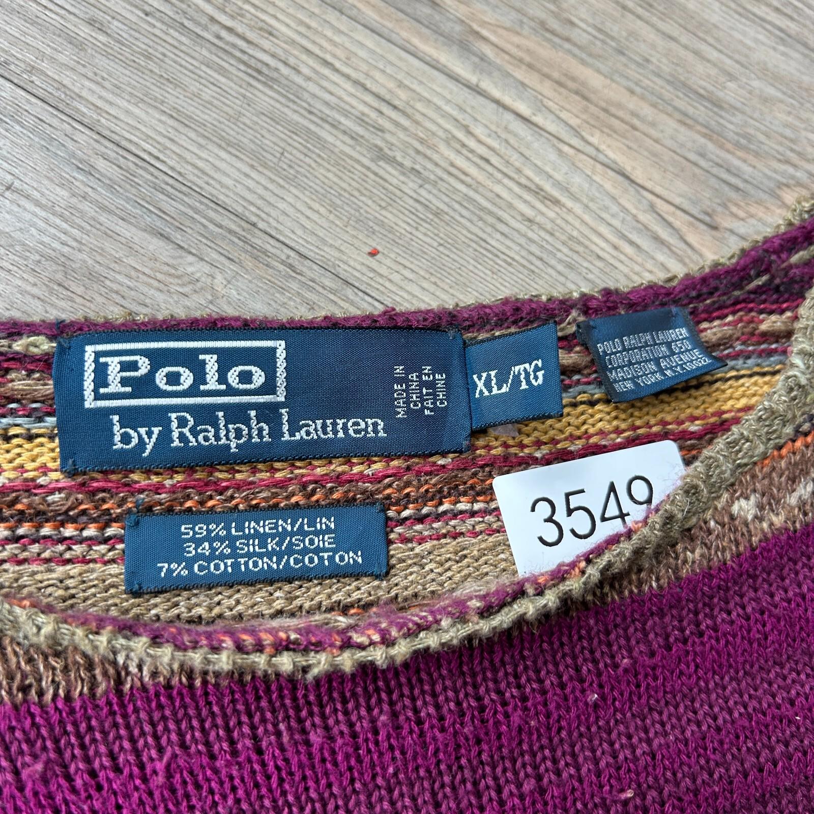 VINTAGE | Ralph Lauren Polo Striped Linen/ Silk Knit Sweater
