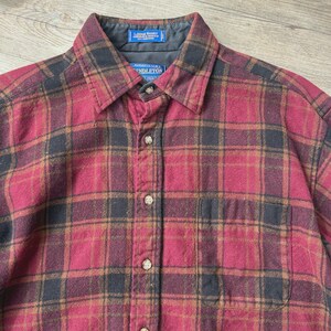 VINTAGE | Pendleton Plaid Wool Flannel Button Down Shirt sz L image 3